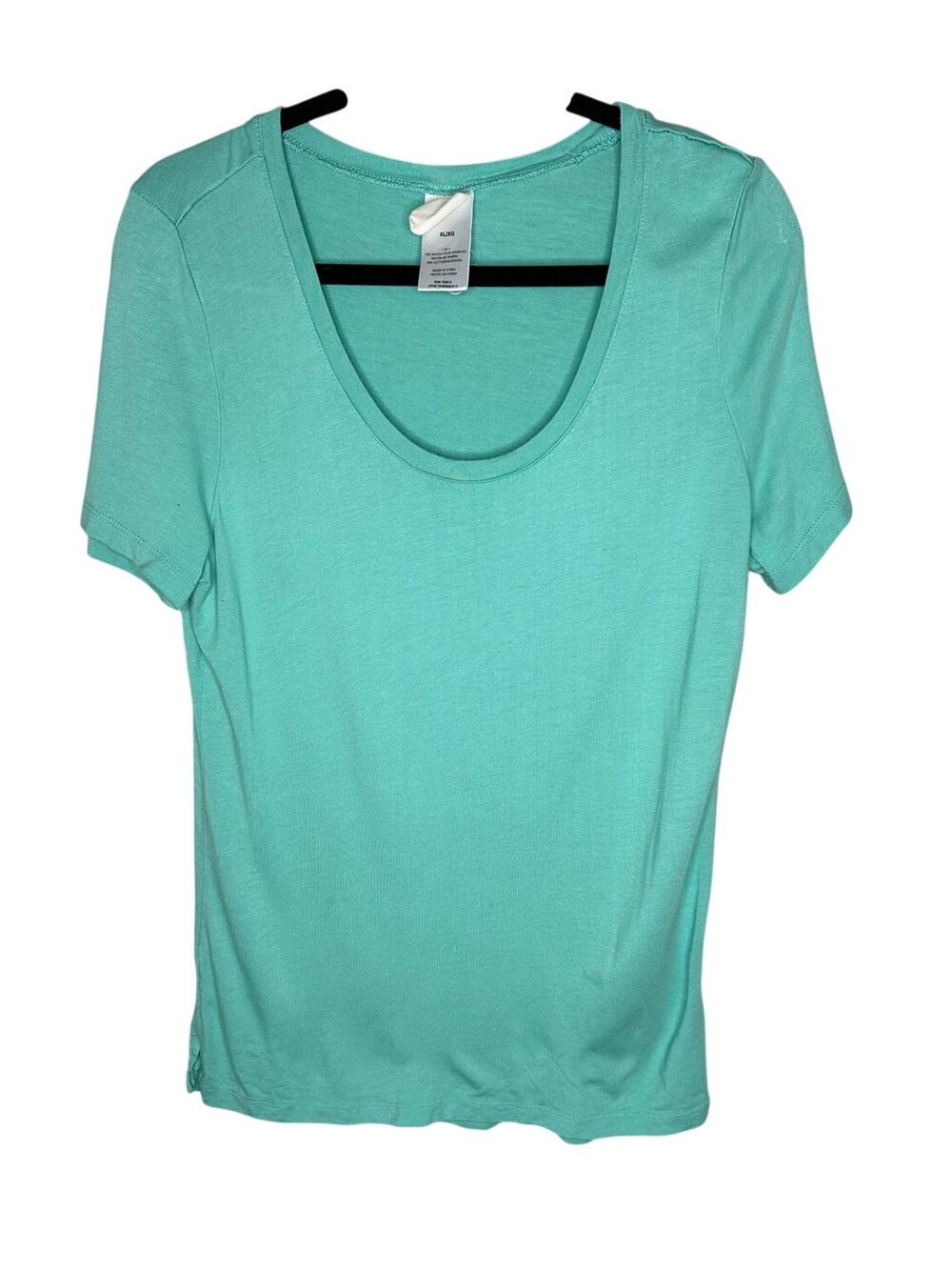 Munki Munki Green Tee Blouse Womens XL Scoop Neck Short Sleeve Bamboo Rayon Top